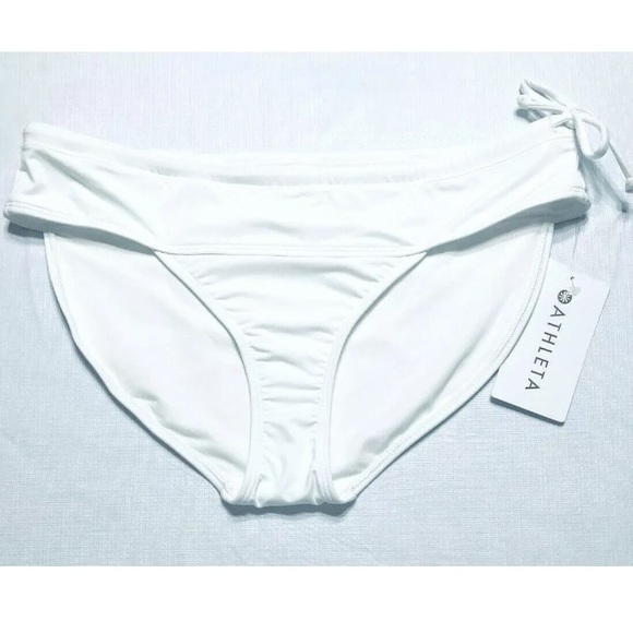 Athleta Side Tie Bikini Swim Bottom White NWT - Picture 5 of 8